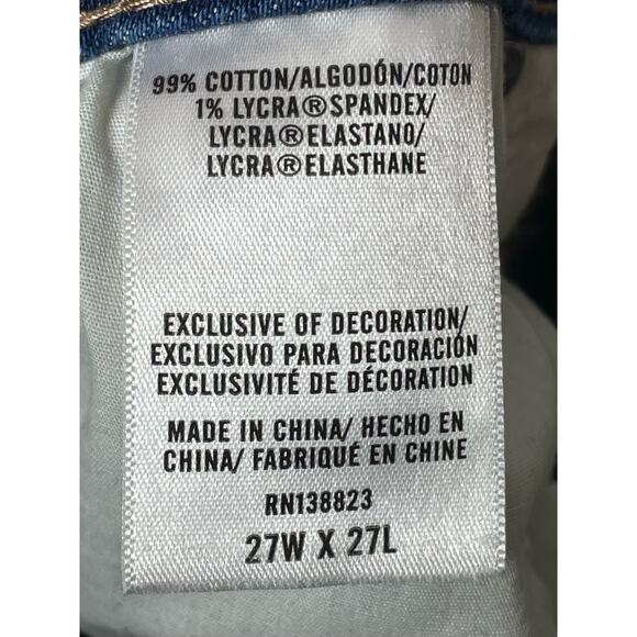 Cleo + Wolf High Rise Straight Jeans Womens Size 27 Front Seam Stretchy Zip Fly - Picture 4 of 5